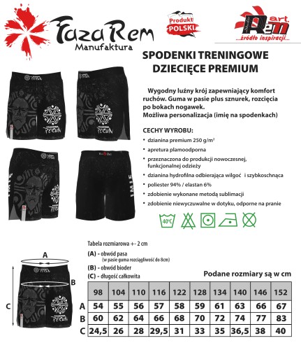 Spodenki MMA Dzieciece Faza.REM Karta Akademia Perun.jpg