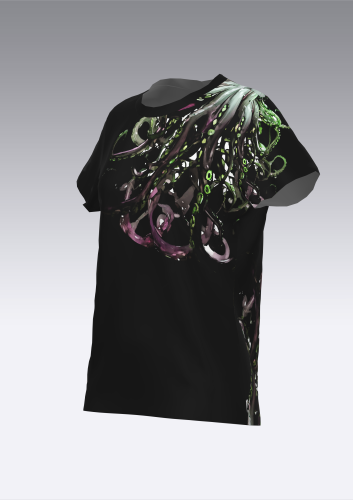 Cthulhu koszulka damskie standard czarna 3-4.png